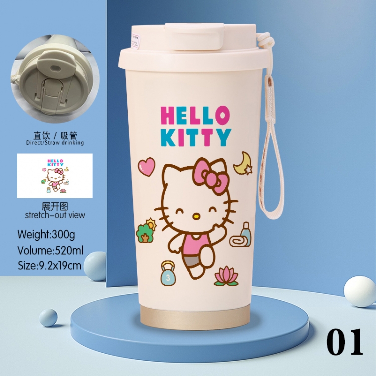 Hello Kitty Anime peripheral stainless steel coffee cup 520ML