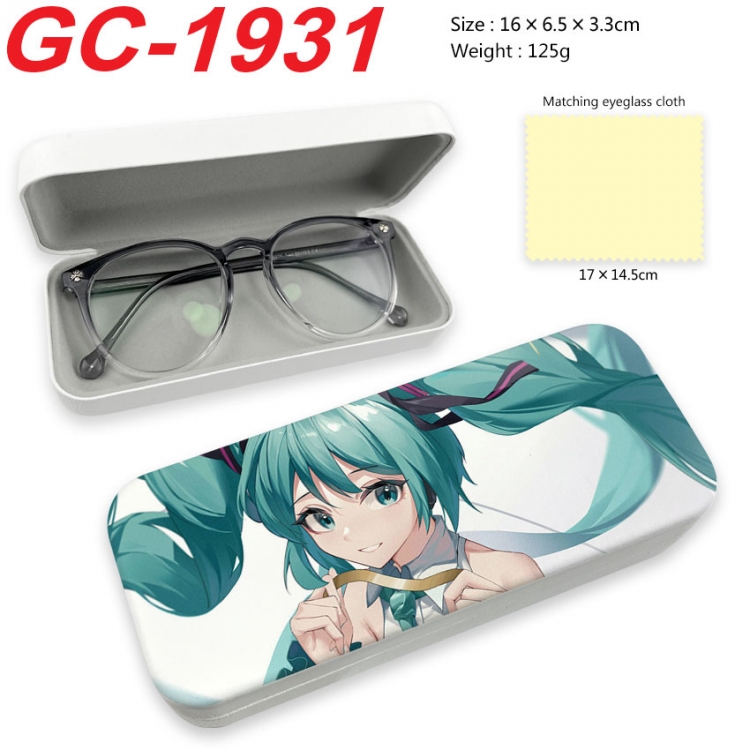 Hatsune Miku Anime UV printed PU leather material glasses case 16X6.5X3.3cm  gc-1931