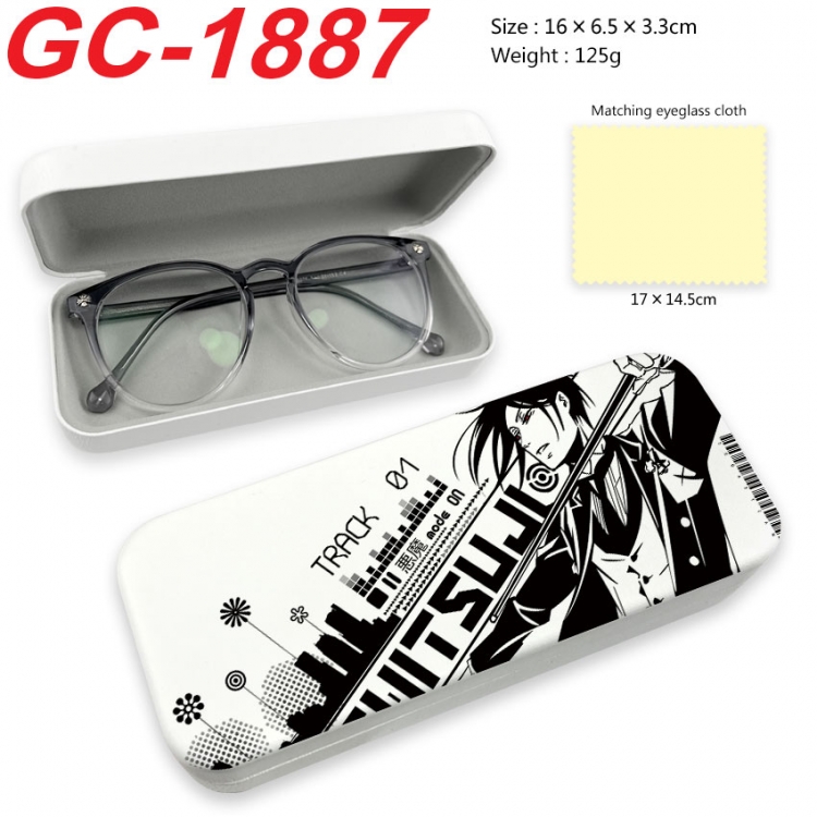 Kuroshitsuji Anime UV printed PU leather material glasses case 16X6.5X3.3cm  gc-1887