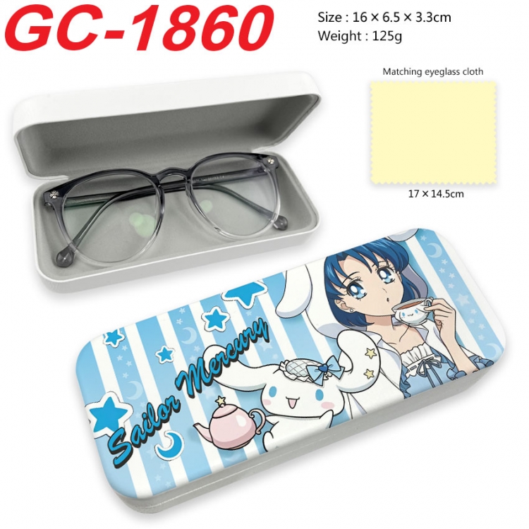 sailormoon Anime UV printed PU leather material glasses case 16X6.5X3.3cm  gc-1860