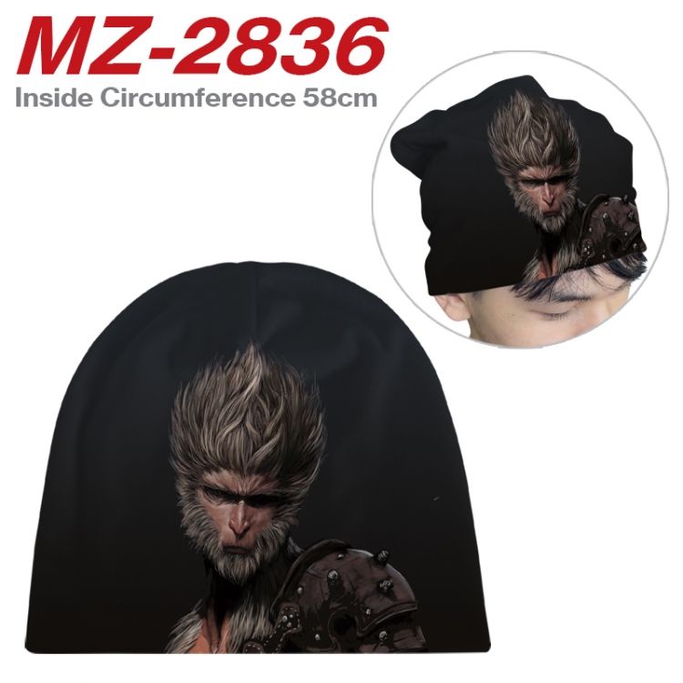 Black Myth Anime flannel full color hat cosplay men's and women's knitted hats 58cm MZ-2836
