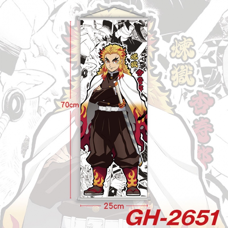 Demon Slayer Kimets Plastic Rod Cloth Small Hanging Canvas Painting Wall Scroll 25x70cm price for 5 pcs  gh-2651