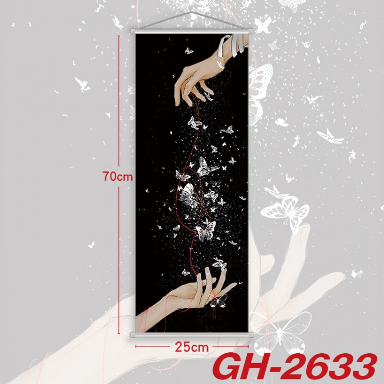Heaven Official's Blessing Plastic Rod Cloth Small Hanging Canvas Painting Wall Scroll 25x70cm price for 5 pcs gh-2633