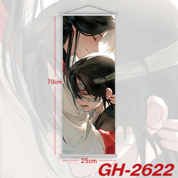 Heaven Official's Blessing Plastic Rod Cloth Small Hanging Canvas Painting Wall Scroll 25x70cm price for 5 pcs  gh-2622