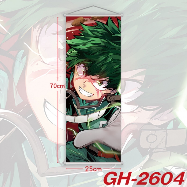 My Hero Academia Plastic Rod Cloth Small Hanging Canvas Painting Wall Scroll 25x70cm price for 5 pcs  gh-2604