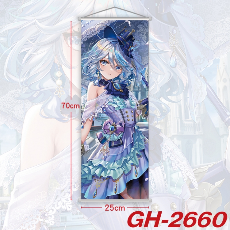 Genshin Impact  Plastic Rod Cloth Small Hanging Canvas Painting Wall Scroll 25x70cm price for 5 pcs gh-2660