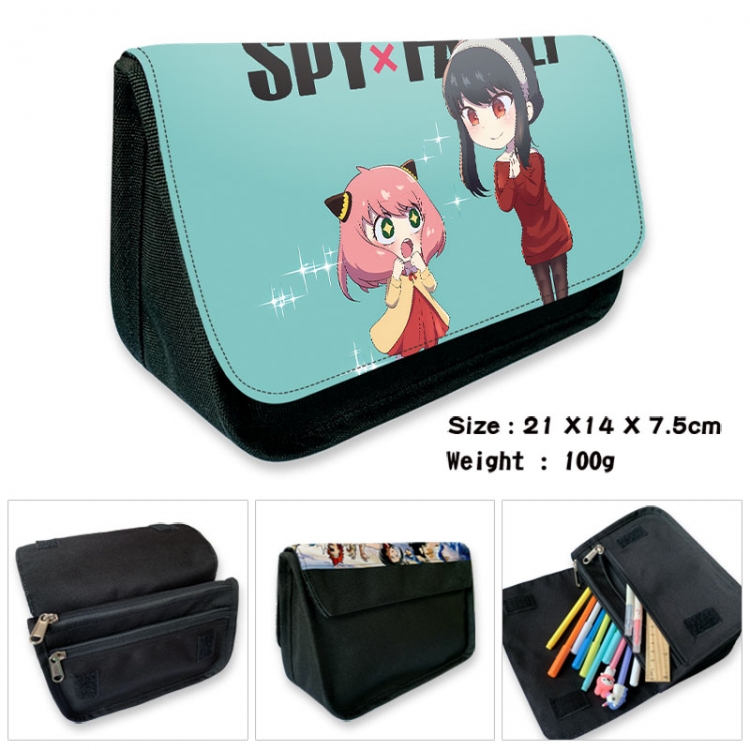 SPY×FAMILY Anime Velcro canvas zipper pencil case Pencil Bag 21×14×7.5cm
