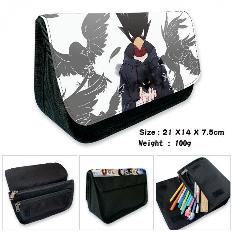 My Hero Academia Anime Velcro canvas zipper pencil case Pencil Bag 21×14×7.5cm