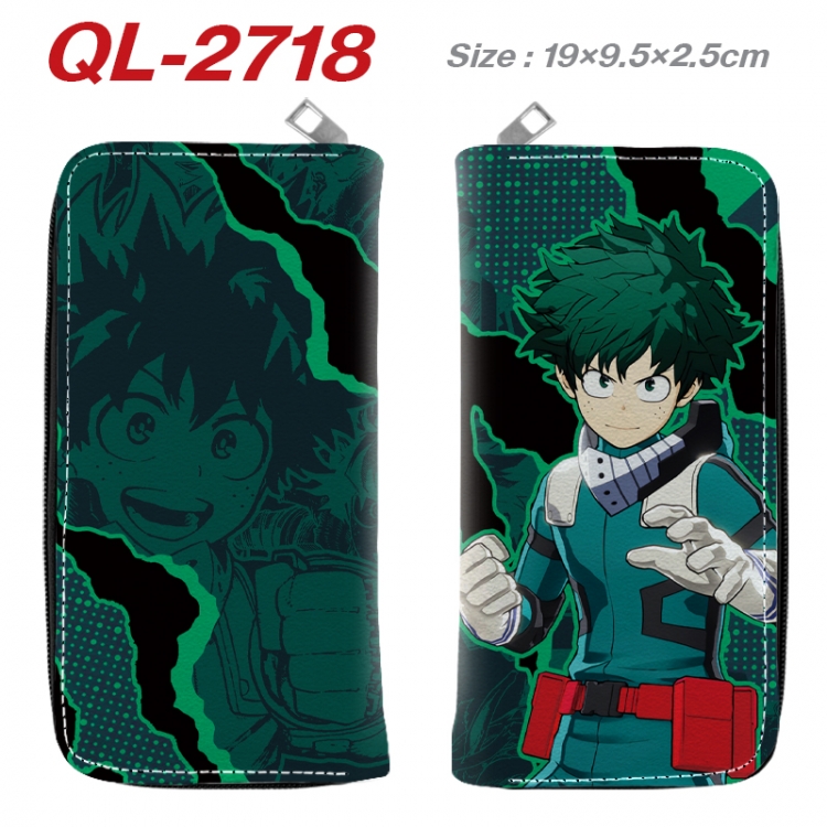 My Hero Academia Anime peripheral PU leather full-color long zippered wallet 19.5x9.5x2.5cm  QL-2718