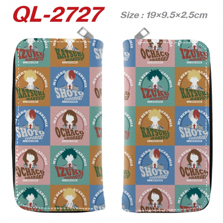 My Hero Academia Anime peripheral PU leather full-color long zippered wallet 19.5x9.5x2.5cm QL-2727