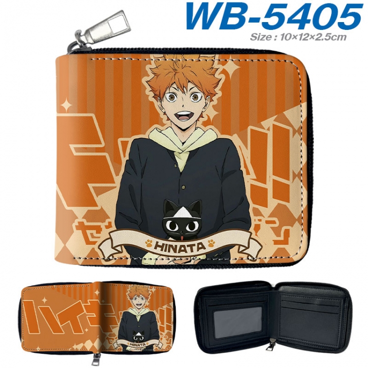 Haikyuu!! Anime color short full zip folding wallet 10x12x2.5cm  wb-5405a