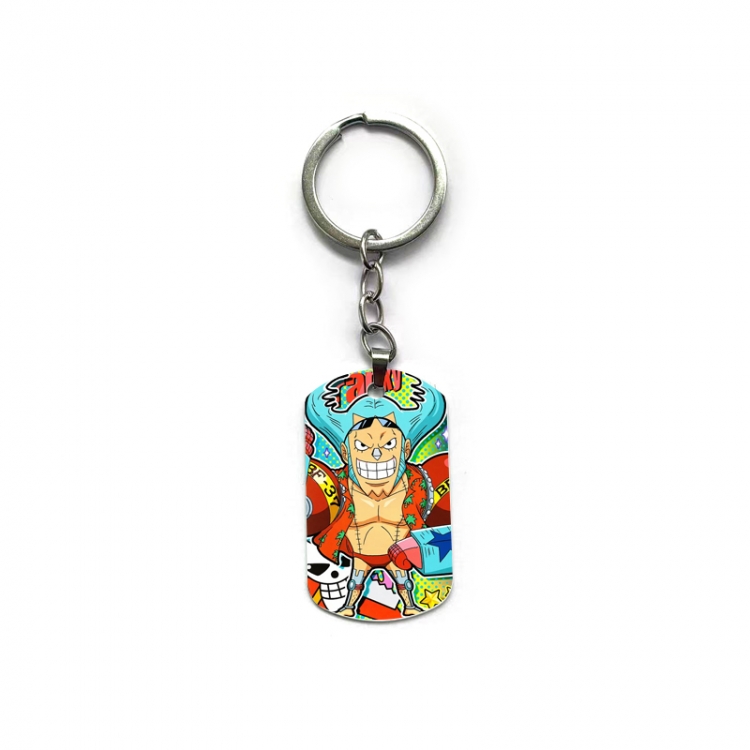 One Piece Anime double-sided full-color printed military brand ring keychain  price for 5 pcs