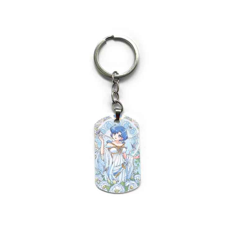 sailormoon Anime double-sided full-color printed military brand ring keychain  price for 5 pcs