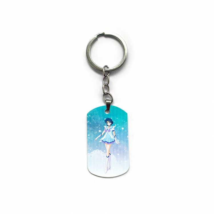 sailormoon Anime double-sided full-color printed military brand ring keychain  price for 5 pcs