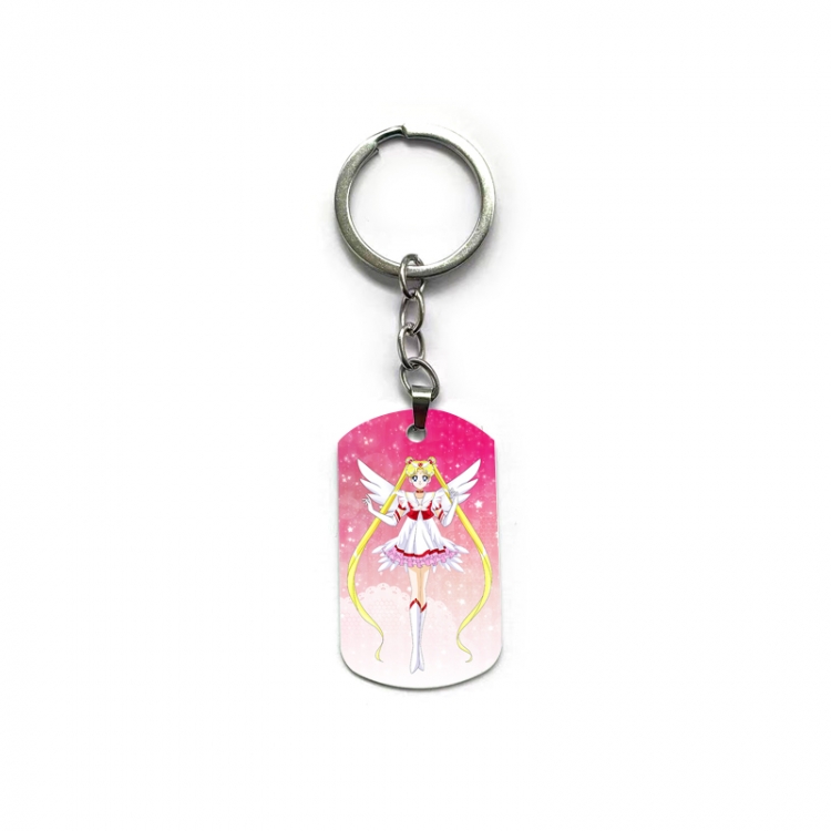 sailormoon Anime double-sided full-color printed military brand ring keychain  price for 5 pcs