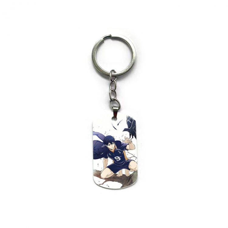  Haikyuu!! Anime double-sided full-color printed military brand ring keychain  price for 5 pcs