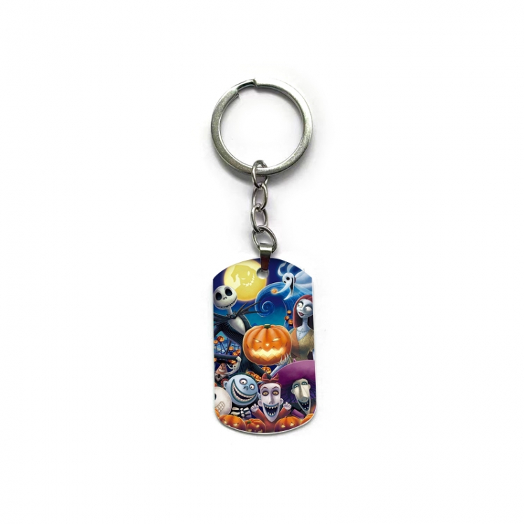 The Nightmare Before Christmas Anime double-sided full-color printed military brand ring keychain  price for 5 pcs