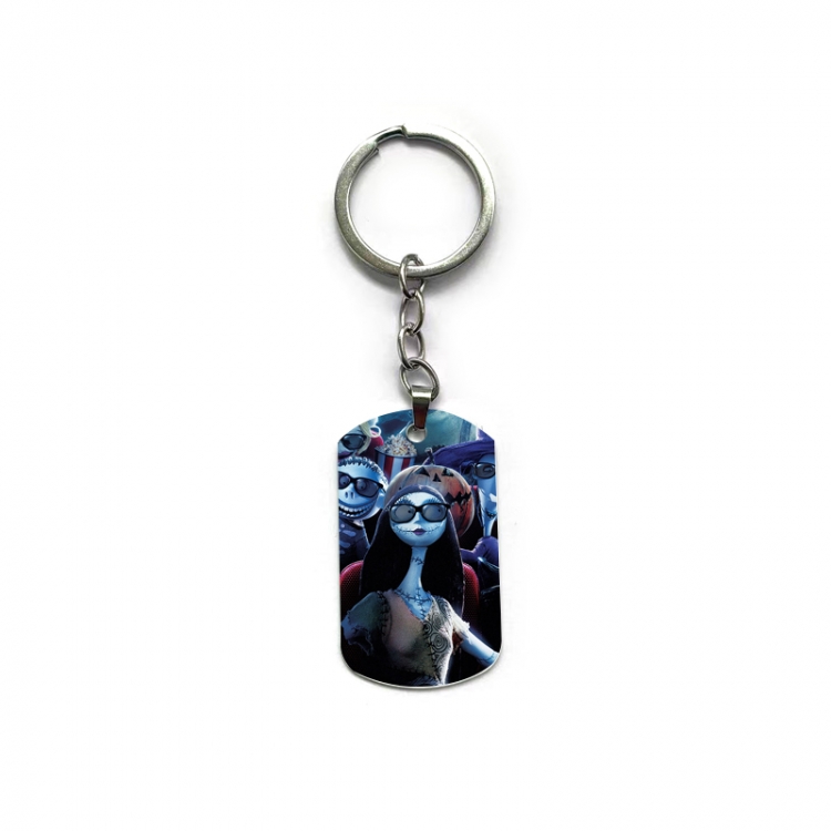 The Nightmare Before Christmas Anime double-sided full-color printed military brand ring keychain  price for 5 pcs