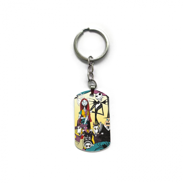 The Nightmare Before Christmas Anime double-sided full-color printed military brand ring keychain  price for 5 pcs