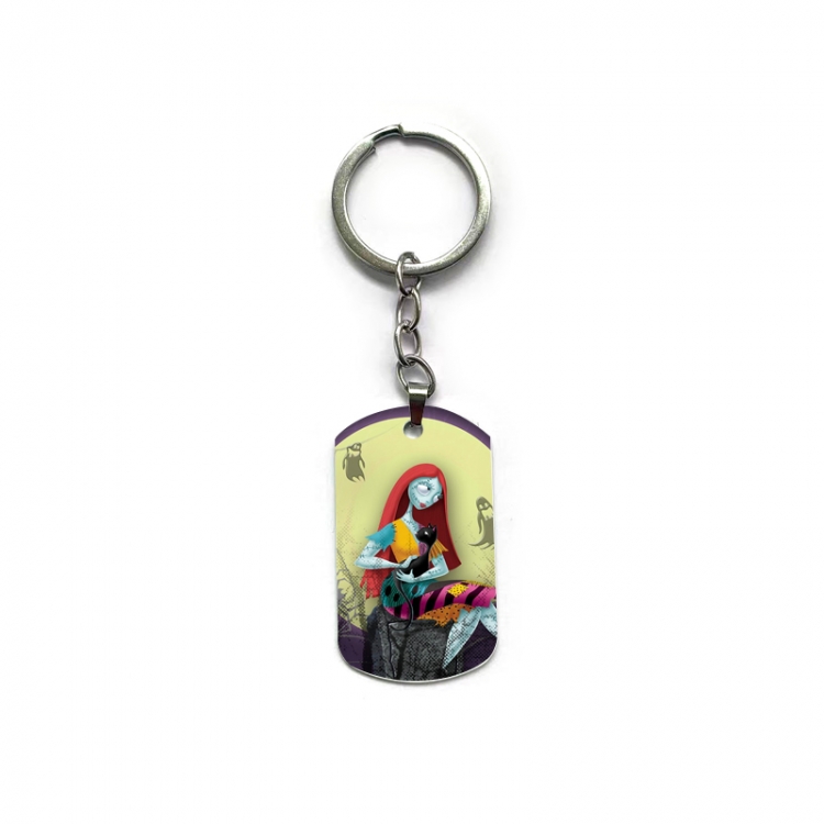 The Nightmare Before Christmas Anime double-sided full-color printed military brand ring keychain  price for 5 pcs