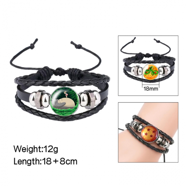 TOTORO Anime peripheral crystal leather rope bracelet price for 5 pcs 