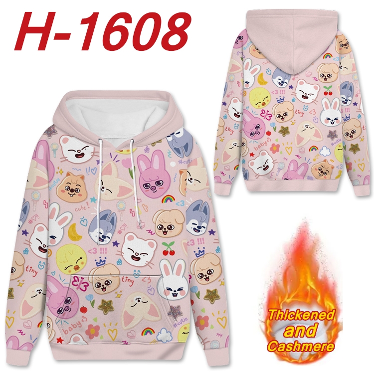 straykids Anime plus velvet padded pullover hooded sweater from S to 4XL  H-1608