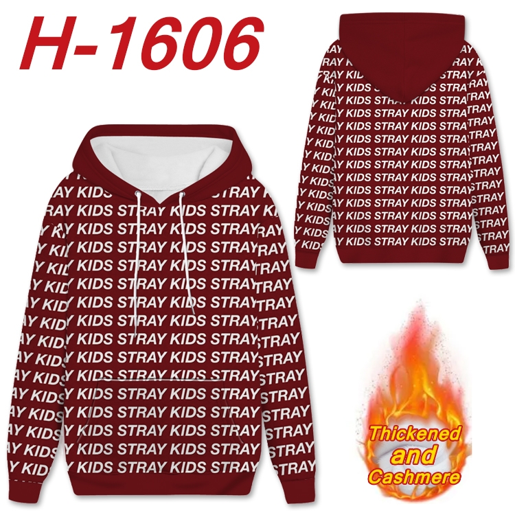 straykids Anime plus velvet padded pullover hooded sweater from S to 4XL  H-1606