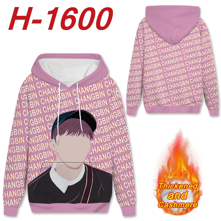 straykids Anime plus velvet padded pullover hooded sweater from S to 4XL H-1600