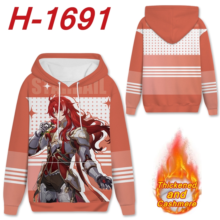 Honkai: Star Rail Anime Full Color plus velvet padded pullover hooded sweater from S to 4XL  H-1691