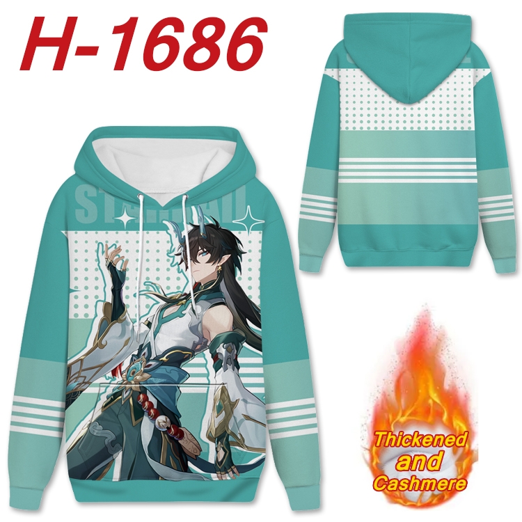 Honkai: Star Rail Anime Full Color plus velvet padded pullover hooded sweater from S to 4XL  H-1686