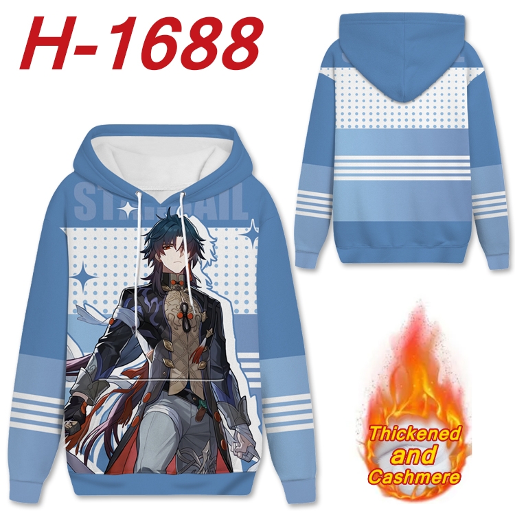 Honkai: Star Rail Anime Full Color plus velvet padded pullover hooded sweater from S to 4XL H-1688