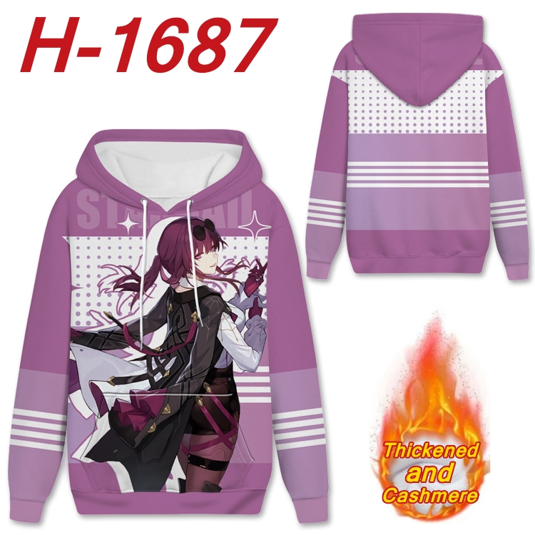 Honkai: Star Rail Anime Full Color plus velvet padded pullover hooded sweater from S to 4XL H-1687