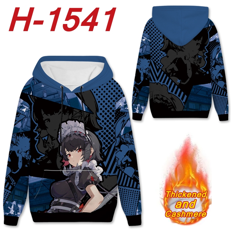 Zenless Zone Zero Anime Full Color plus velvet padded pullover hooded sweater from S to 4XL  H-1541
