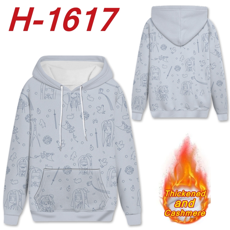 The wizard of the de Anime Full Color plus velvet padded pullover hooded sweater from S to 4XL H-1617