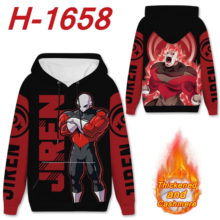 DRAGON BALL Anime Full Color plus velvet padded pullover hooded sweater from S to 4XL H-1658