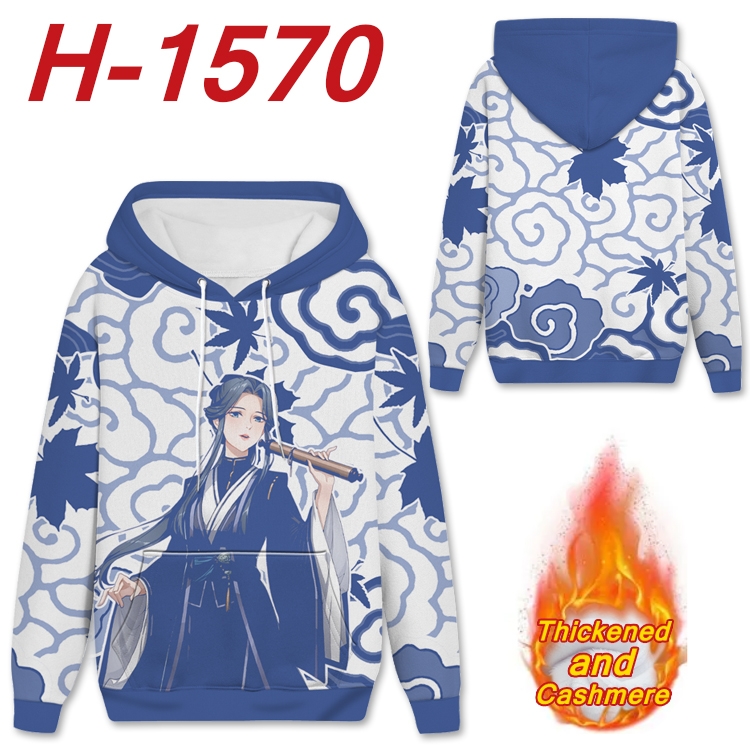 Heaven Official's Blessing Anime Full Color plus velvet padded pullover hooded sweater from S to 4XL  H-1570