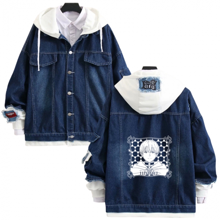 Frieren: Beyond Journey's anime stitching denim jacket top sweater from S to 4XL