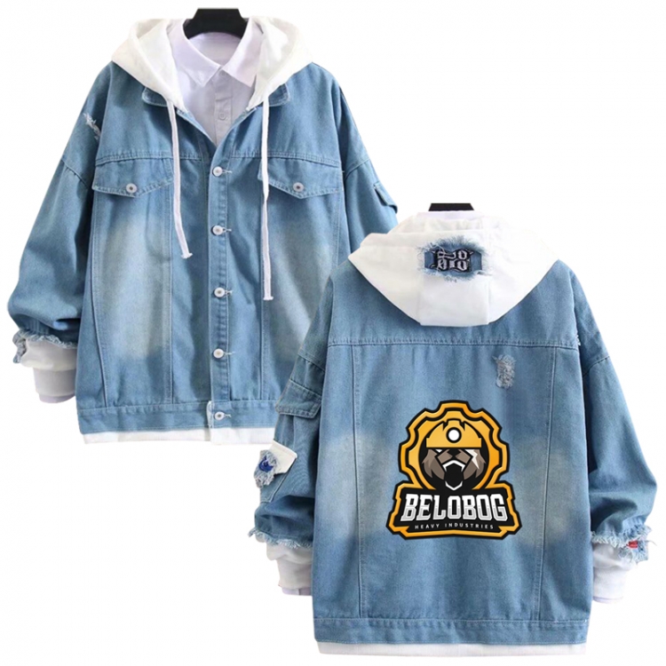 Zenless Zone Zero anime stitching denim jacket top sweater from S to 4XL