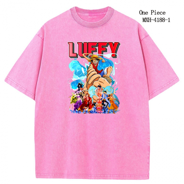 One Piece Anime peripheral pure cotton washed and worn T-shirt from S to 2XL
