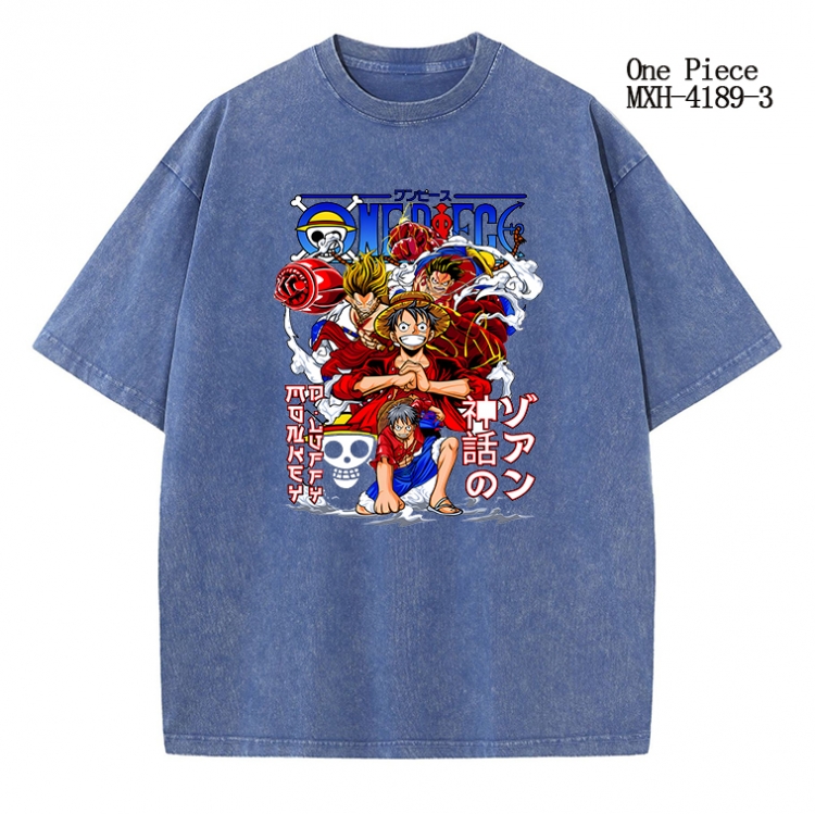 One Piece Anime peripheral pure cotton washed and worn T-shirt from S to 2XL