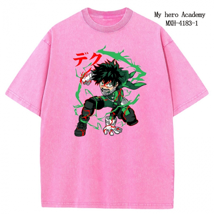 My Hero Academia Anime peripheral pure cotton washed and worn T-shirt from S to 2XL