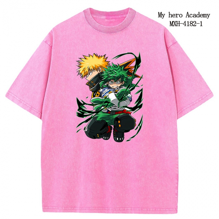 My Hero Academia Anime peripheral pure cotton washed and worn T-shirt from S to 2XL