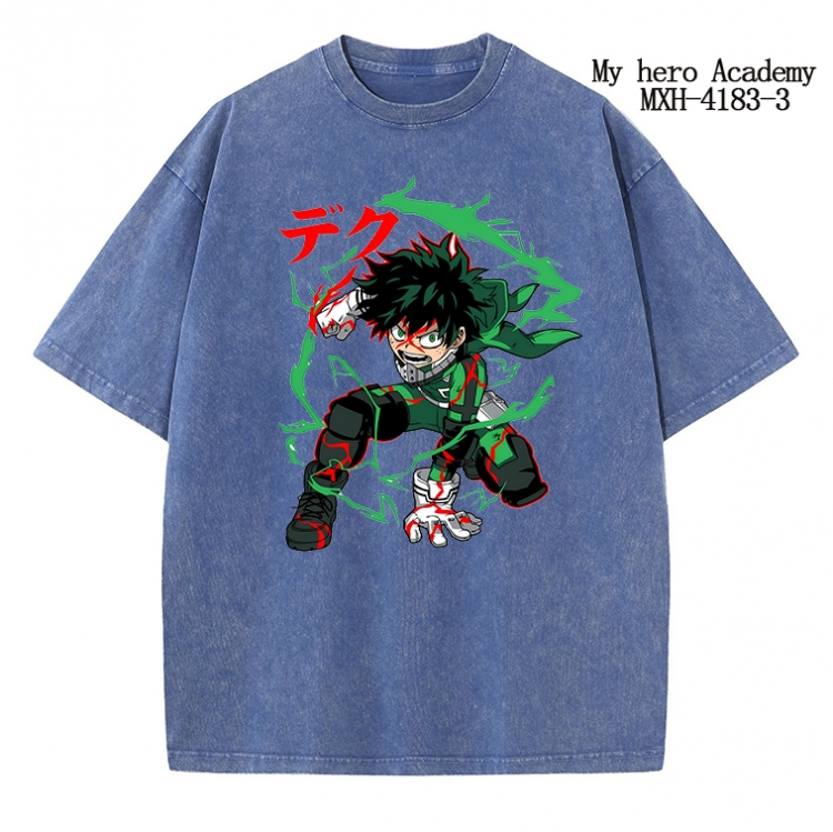 My Hero Academia Anime peripheral pure cotton washed and worn T-shirt from S to 2XL