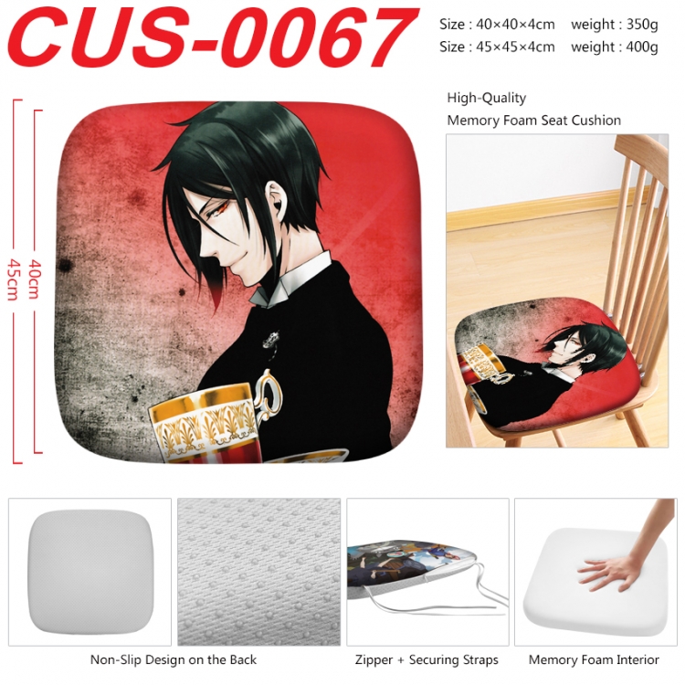 Kuroshitsuji Anime full-color pressure cushion 45x45x4cm  CUS-0067