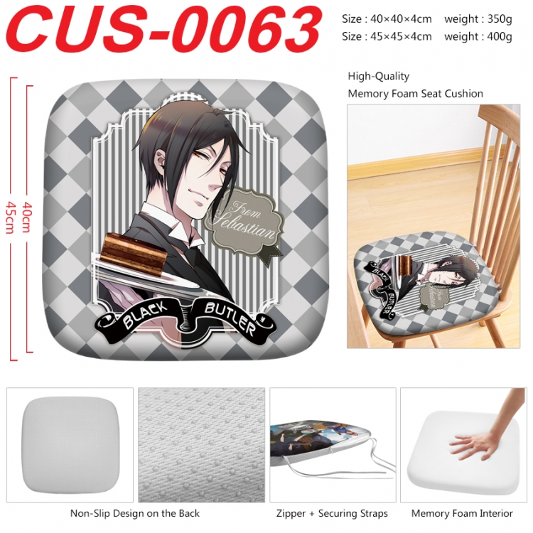 Kuroshitsuji Anime full-color pressure cushion 45x45x4cm CUS-0063