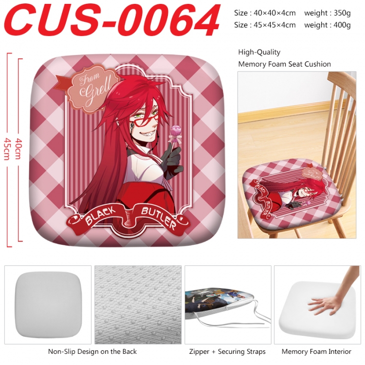 Kuroshitsuji Anime full-color pressure cushion 45x45x4cm CUS-0064