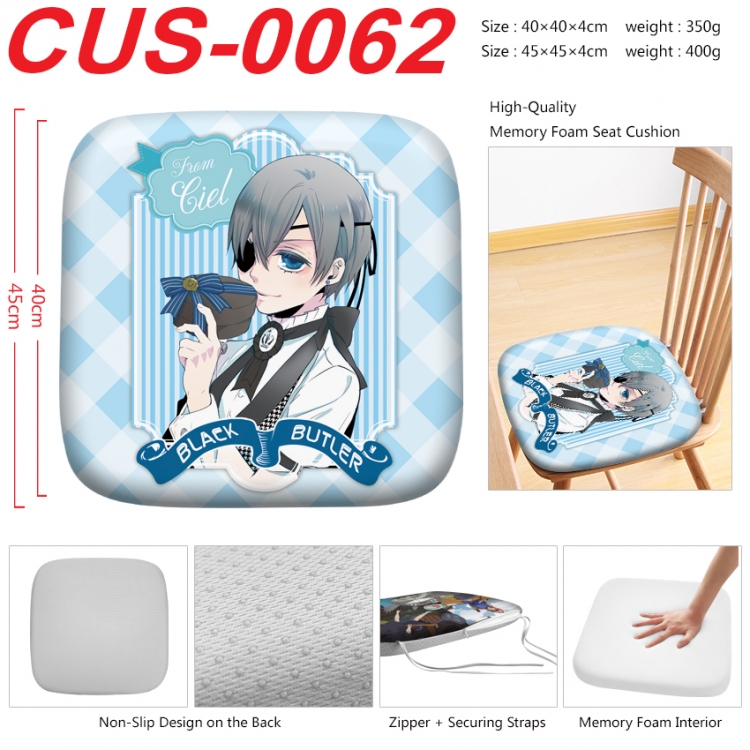 Kuroshitsuji Anime full-color pressure cushion 45x45x4cm  CUS-0062
