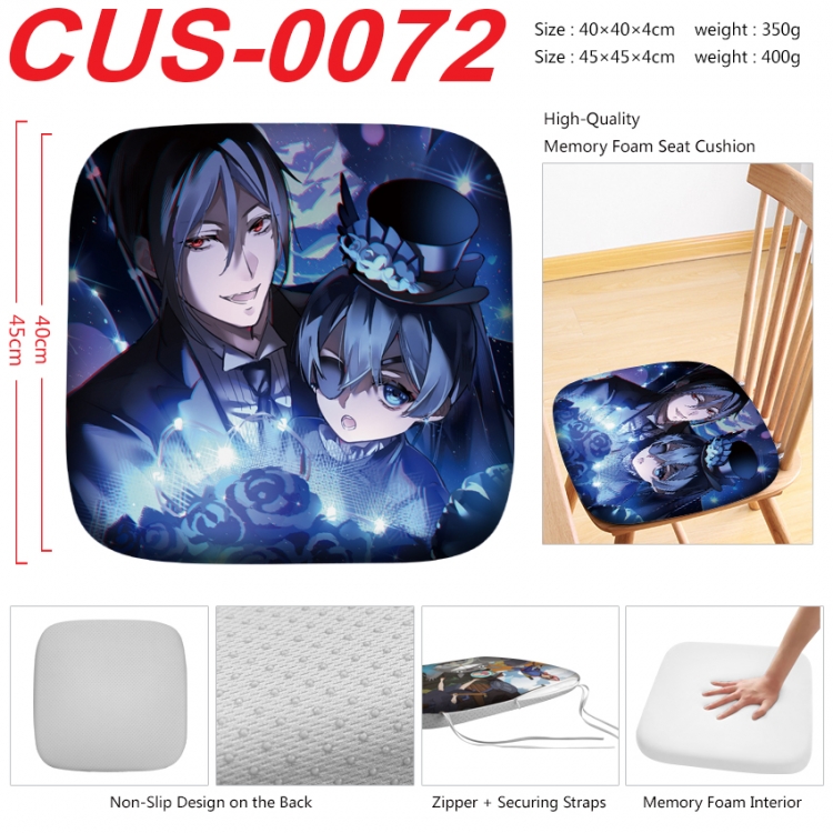 Kuroshitsuji Anime full-color pressure cushion 45x45x4cm  CUS-0072