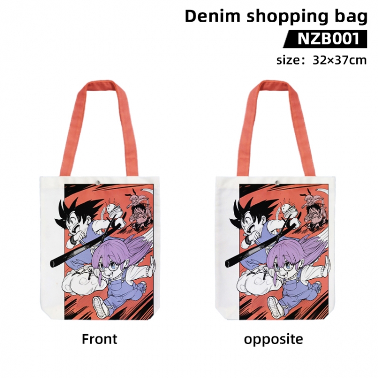 DRAGON BALL Anime denim shopping bag handbag 32X37CM