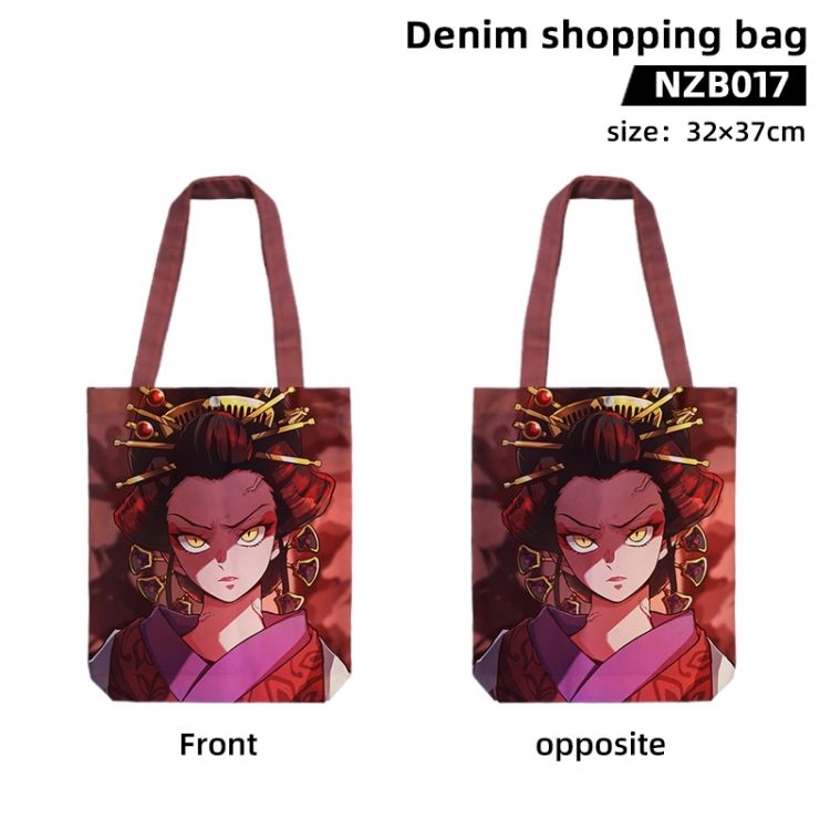 Demon Slayer Kimets Anime denim shopping bag handbag 32X37CM NZB017